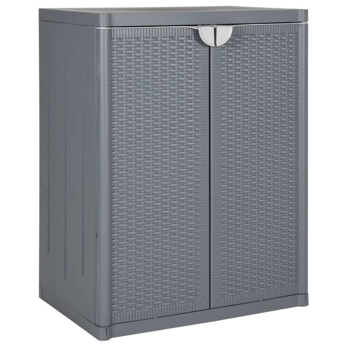 VIDAXL Armoire de rangement de jardin gris 65x45x88 cm PP rotin