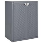 VIDAXL Armoire de rangement de jardin gris 65x45x88 cm PP rotin