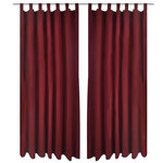 VIDAXL 2 pcs Rideau a Passant Micro Satin Bordeaux 140 x 245 cm