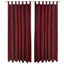 Voir la diapositive 1 : VIDAXL 2 pcs Rideau a Passant Micro Satin Bordeaux 140 x 245 cm