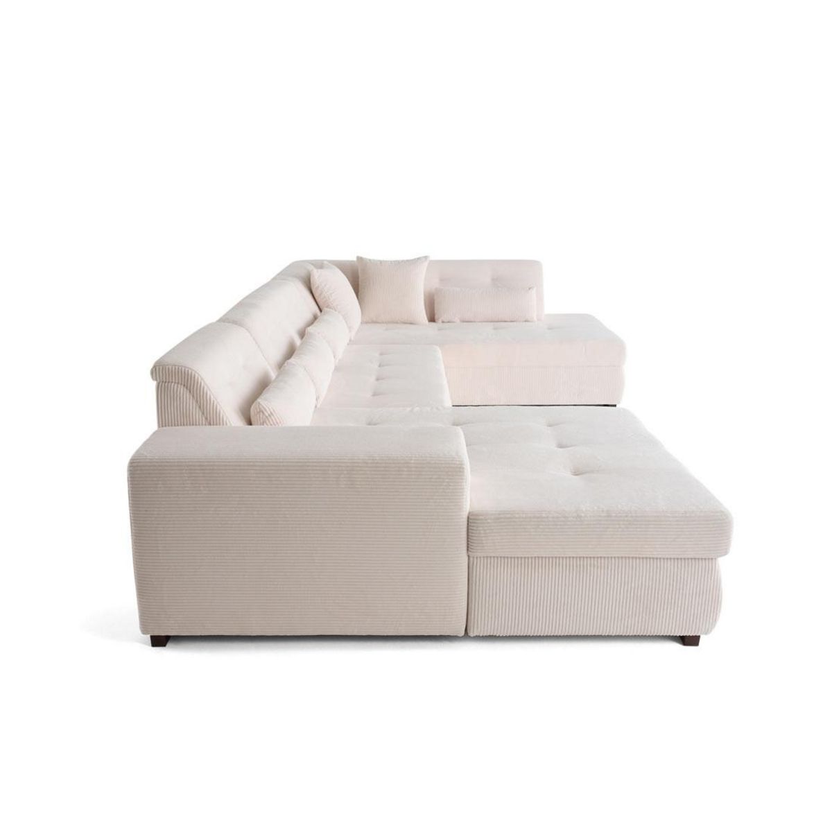 LISA DESIGN Vermont - canapé panoramique d'angle droit - 7 places - en velours côtelé