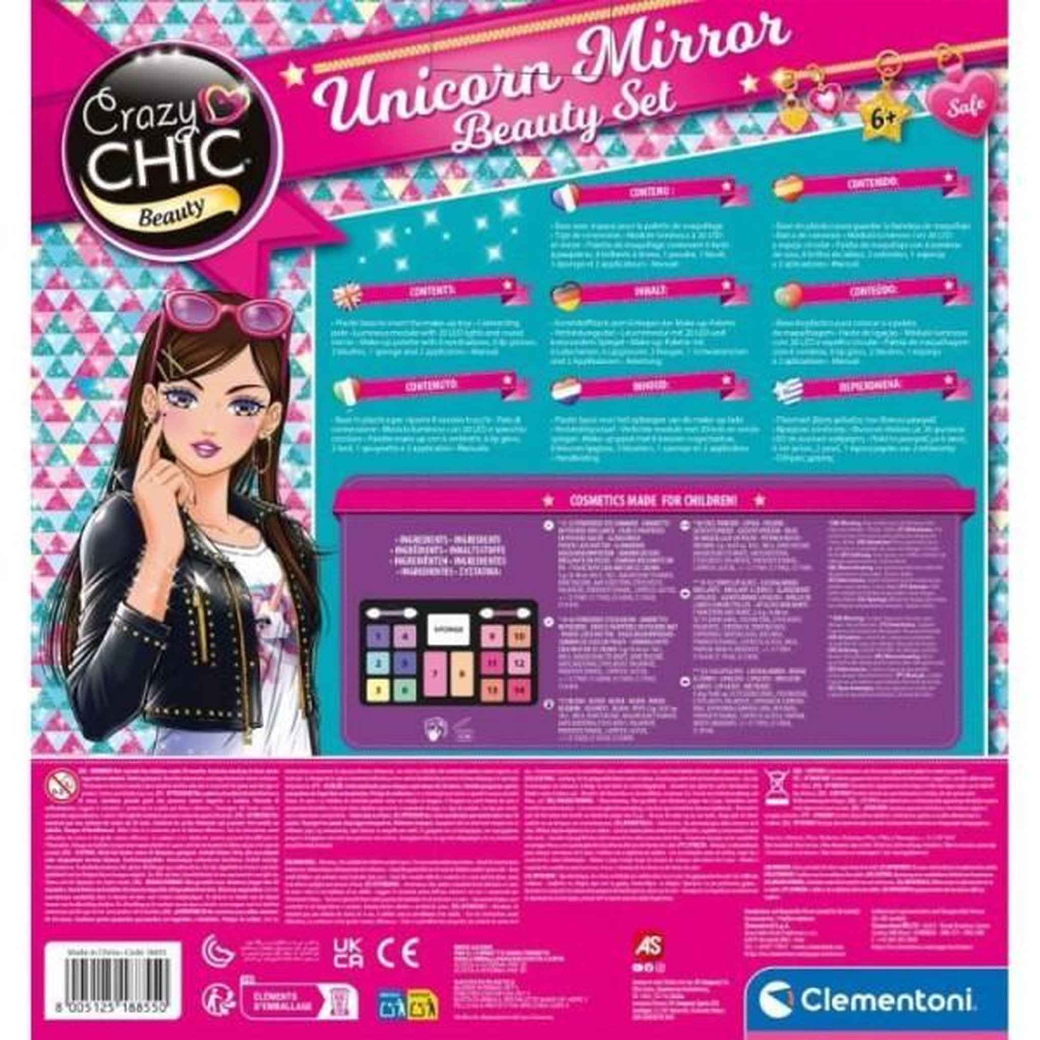 Voir la diapositive 4 : CLEMENTONI CLEMENTONI - Miroir de maquillage licorne - Anneau lumineux - Maquillage et accesoires cheveux et ongles - Des 7ans