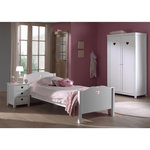 Paris Prix Pack - Lit Enfant, Sommier, Chevet & Armoire 2 Portes  Amori  90x200cm Blanc