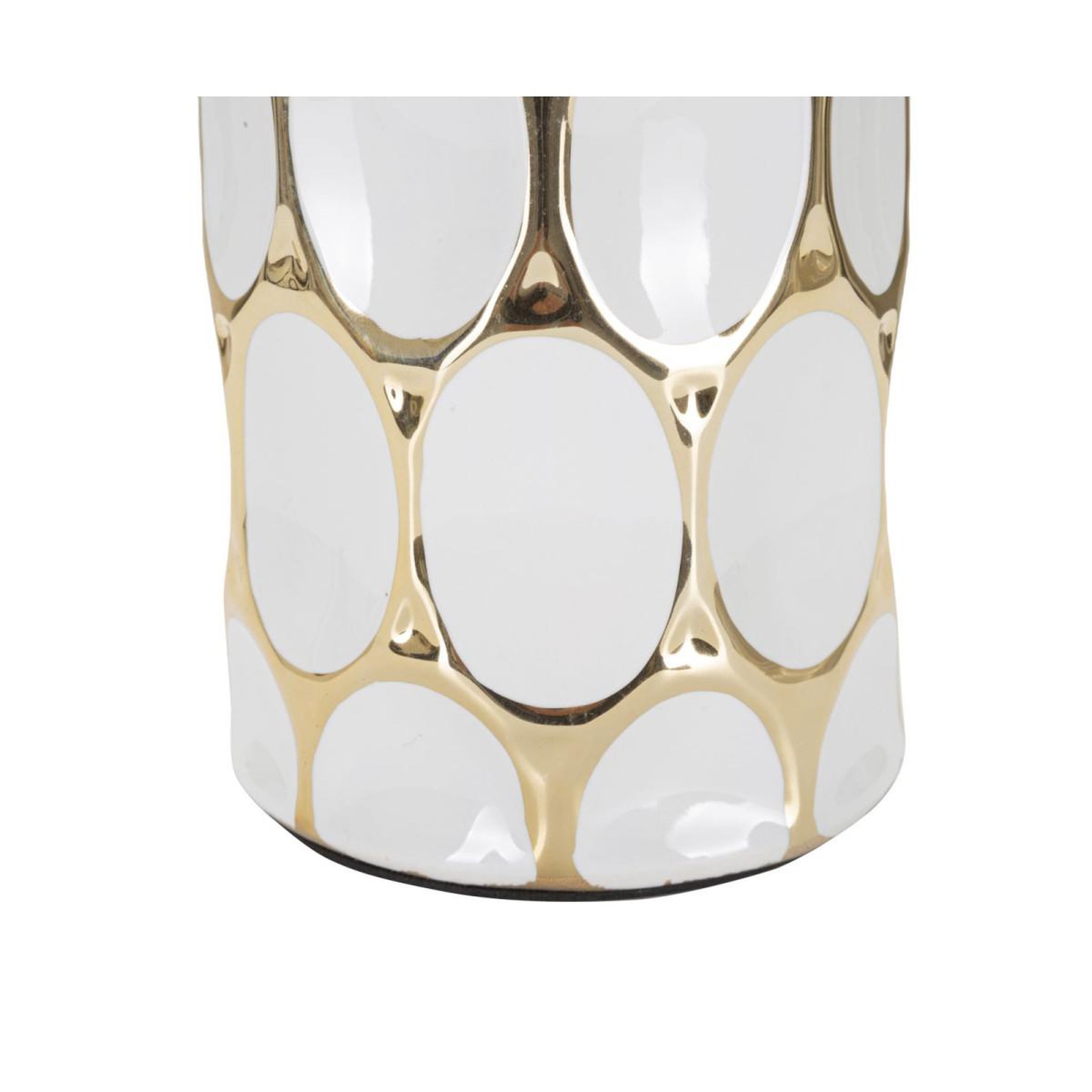 Voir la diapositive 4 : Paris Prix Lampe à poser en céramique  carv  56cm blanc & or