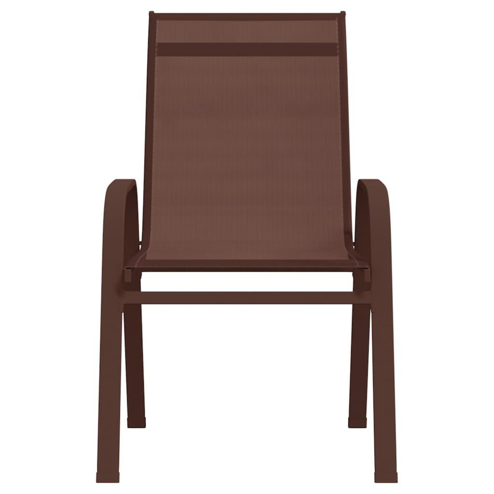 Voir la diapositive 2 : VIDAXL Chaises empilables de jardin lot de 2 Marron Tissu textilene