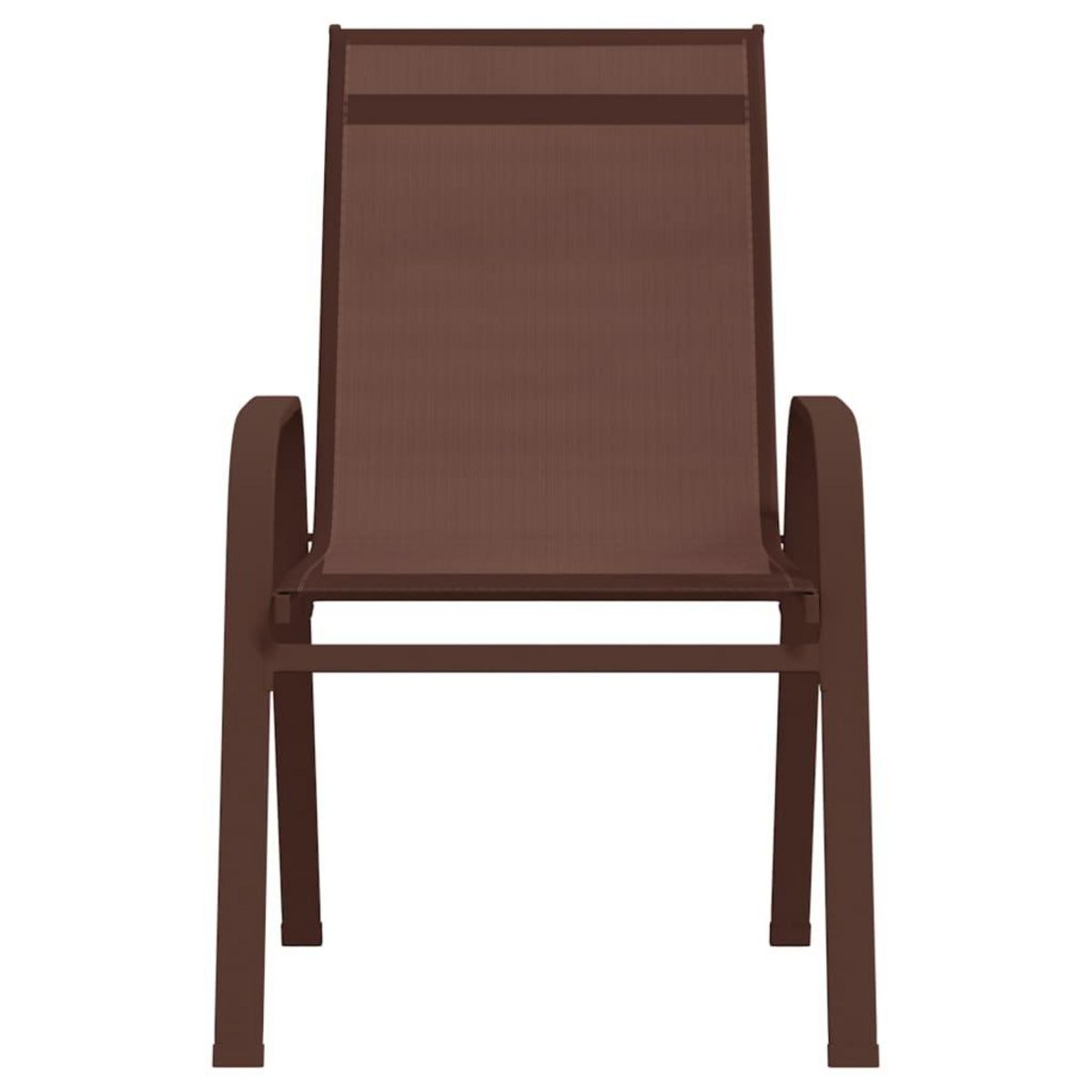 VIDAXL Chaises empilables de jardin lot de 2 Marron Tissu textilene