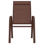 Voir la diapositive 2 : VIDAXL Chaises empilables de jardin lot de 2 Marron Tissu textilene