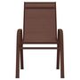 Voir la diapositive 2 : VIDAXL Chaises empilables de jardin lot de 2 Marron Tissu textilene