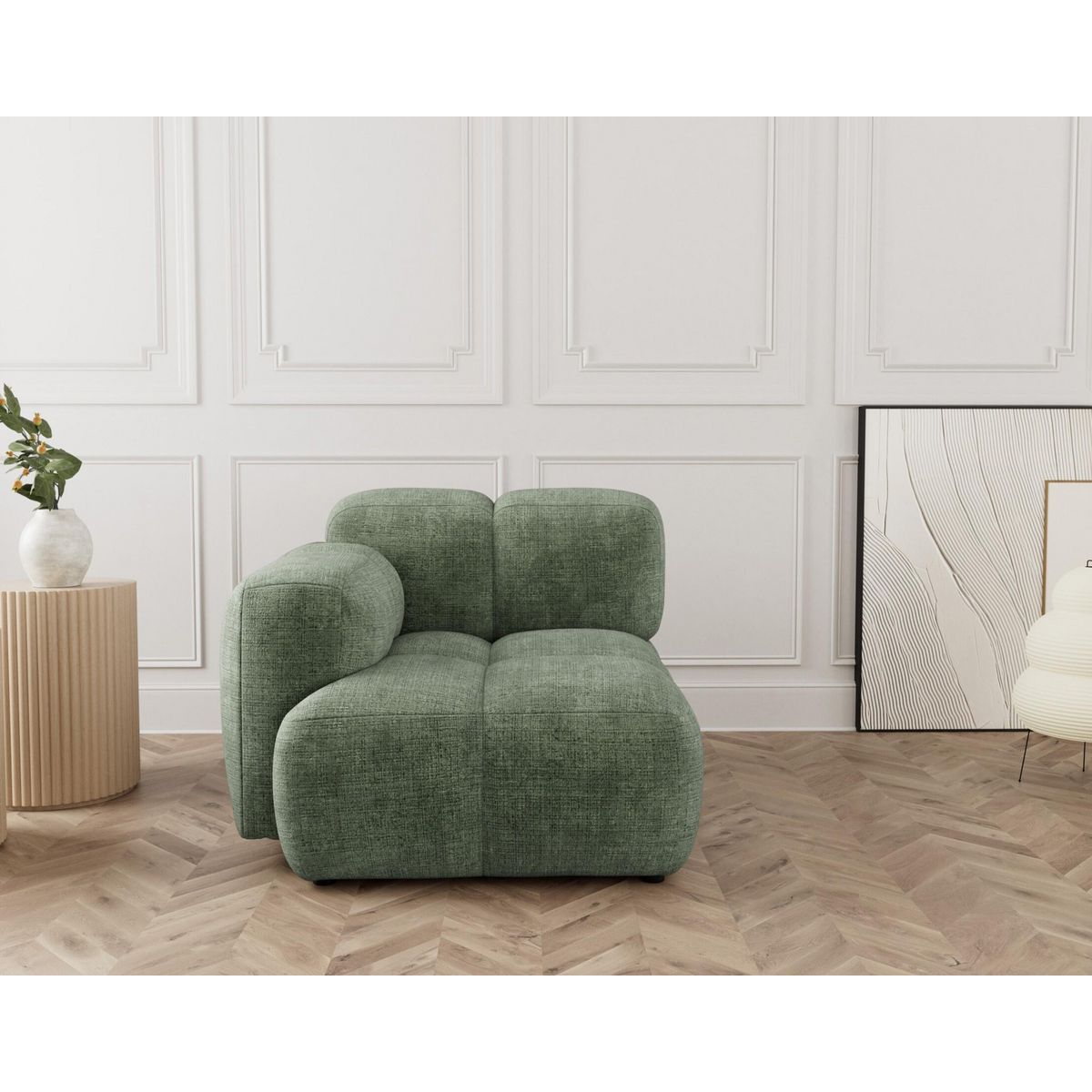 LISA DESIGN Grace - module d'assise gauche en velours texturé