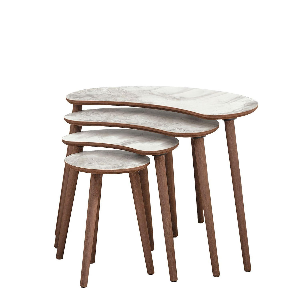 Habitat et Jardin Table gigogne (4 pièces) en bois  Moon  40 x 75 x 55 cm - Blanc