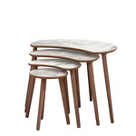 Habitat et Jardin Table gigogne (4 pièces) en bois  Moon  40 x 75 x 55 cm - Blanc