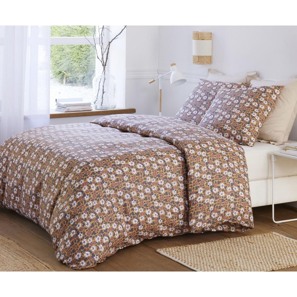 BATON ROUGE Parure housse de couette 100% gaze de coton imprimé verone