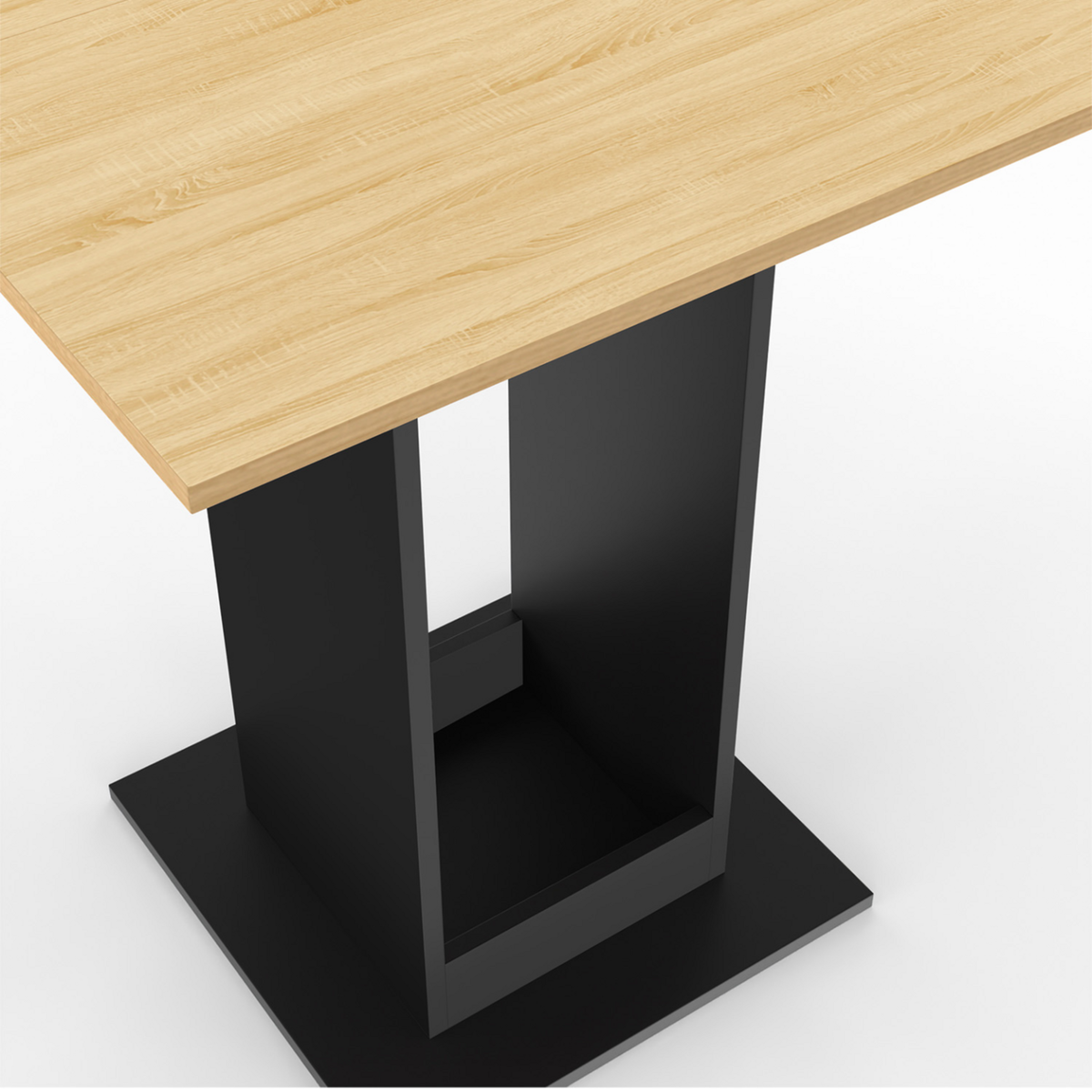 ID MARKET Table à manger carrée ZELIE 4 personnes bois et noir 65 cm