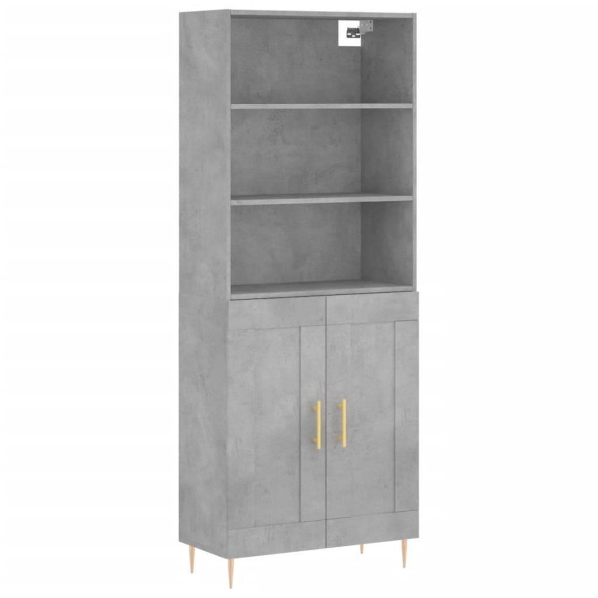 VIDAXL Buffet haut Gris beton 69,5x34x180 cm Bois d'ingenierie