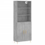 Voir la diapositive 2 : VIDAXL Buffet haut Gris beton 69,5x34x180 cm Bois d'ingenierie