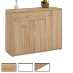 IDIMEX Buffet CORALINE, en mélaminé. Coloris disponibles : Marron, Bicolore, Blanc, Noir