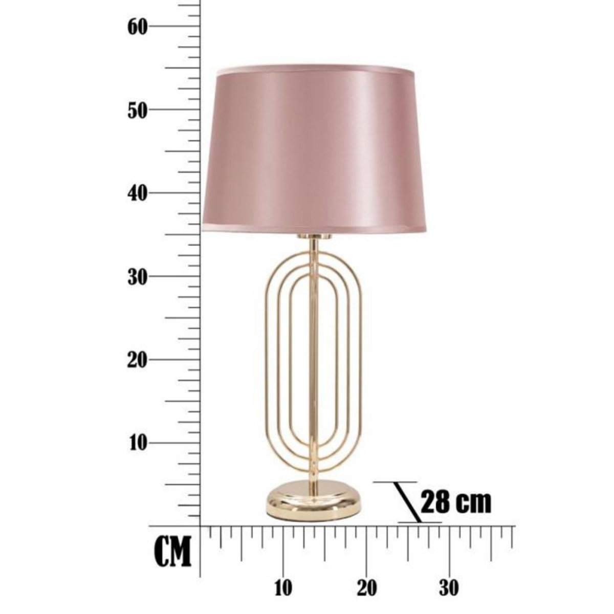 Paris Prix Lampe à Poser Design en Métal  Krista  55cm Rose & Or