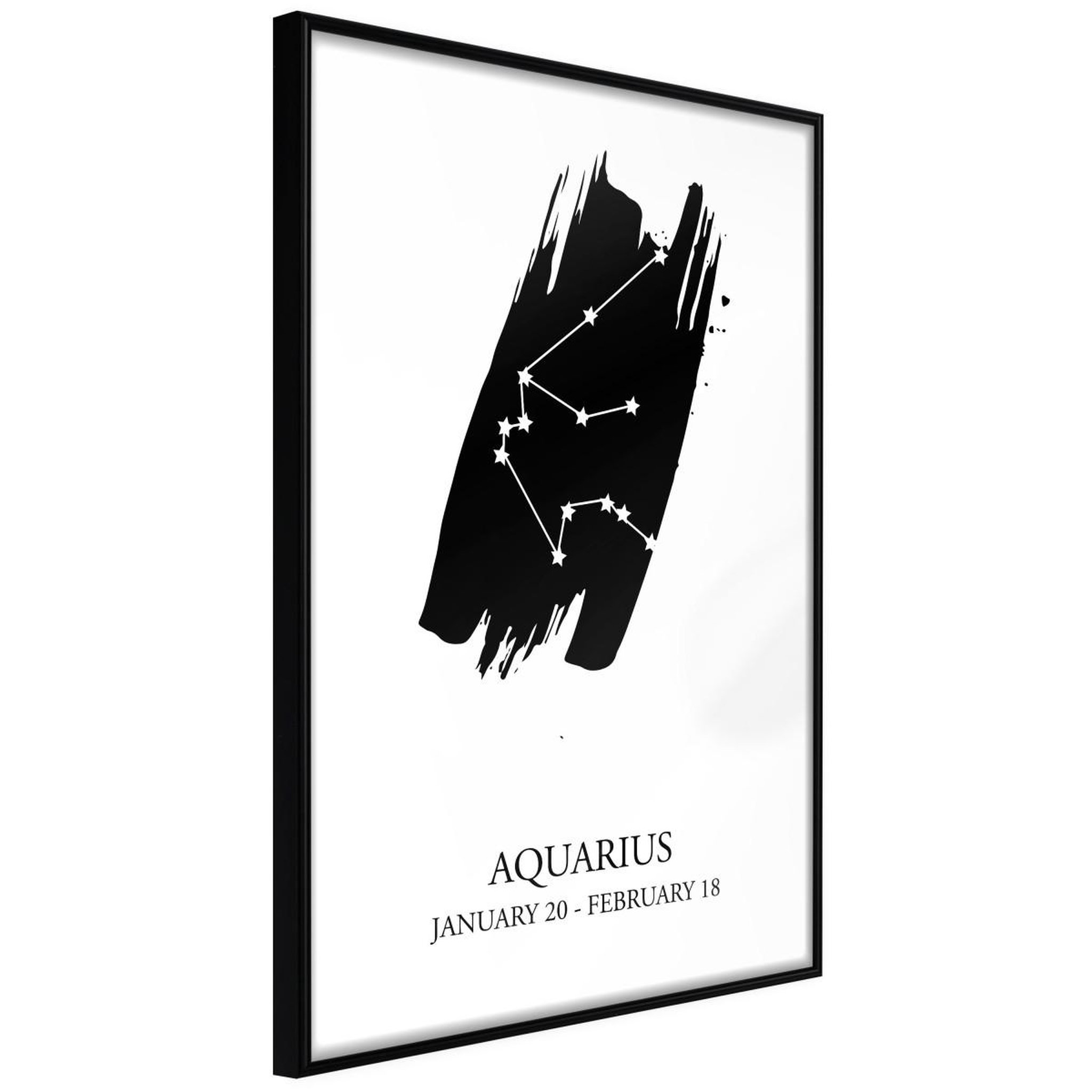 Paris Prix Affiche murale encadrée  zodiac aquarius i. Coloris disponibles : Noir, Jaune