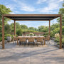 Voir la diapositive 4 : CONCEPT USINE Pergola bioclimatique structure et lames orientables en aluminium effet bois 4x3m RHODES