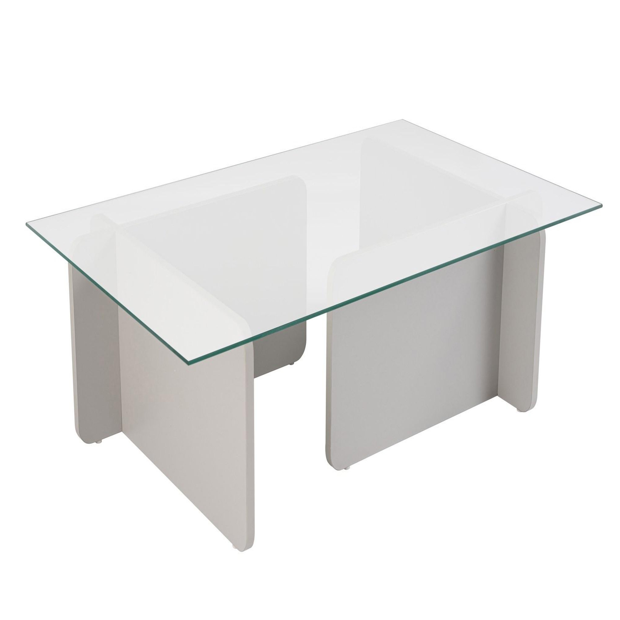 Habitat et Jardin Table basse en verre  flavio  105 x 65 x 30 cm - gris