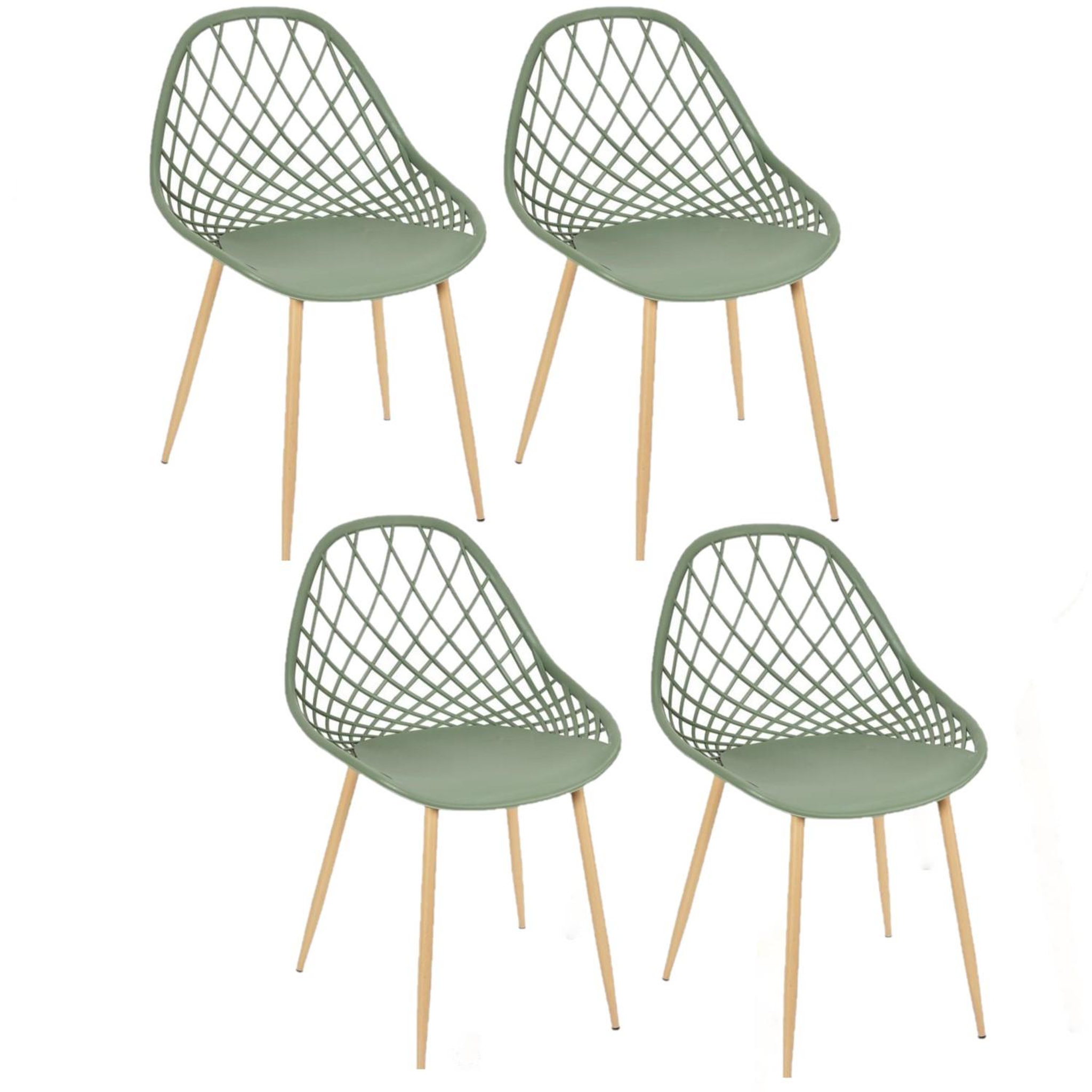Voir la diapositive 1 : TOILINUX Lot de 4 chaises d'extérieur Malaga en polypropylène