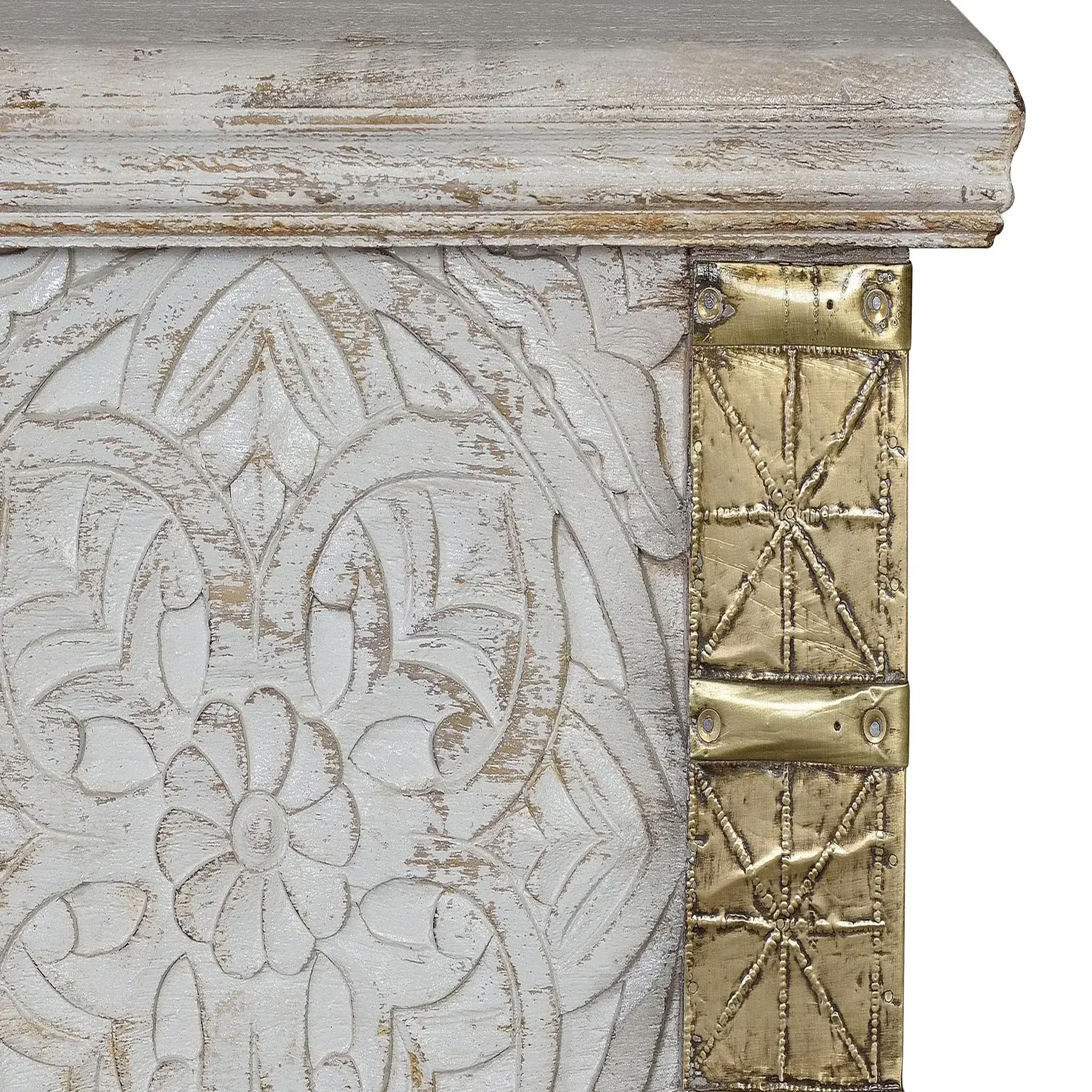 Voir la diapositive 4 : GINER Y COLOMER SL Coffre en bois de manguier 116 cm style rustique vintage