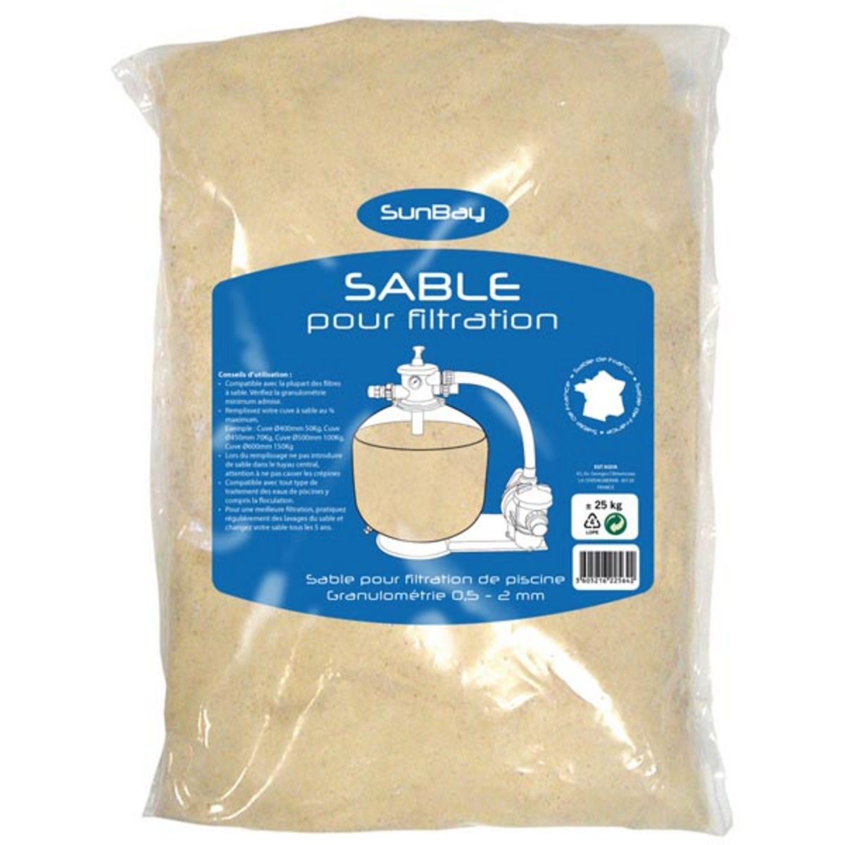 Sac de sable pour filtration 25kgs 