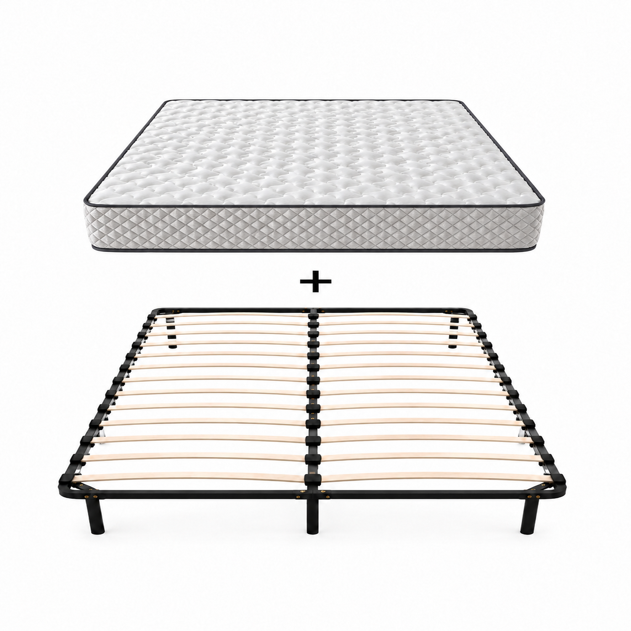 Voir la diapositive 2 : DAGOSTINO HOME Ensemble matelas mousse - h20cm + sommier kit-  confortable et ferme