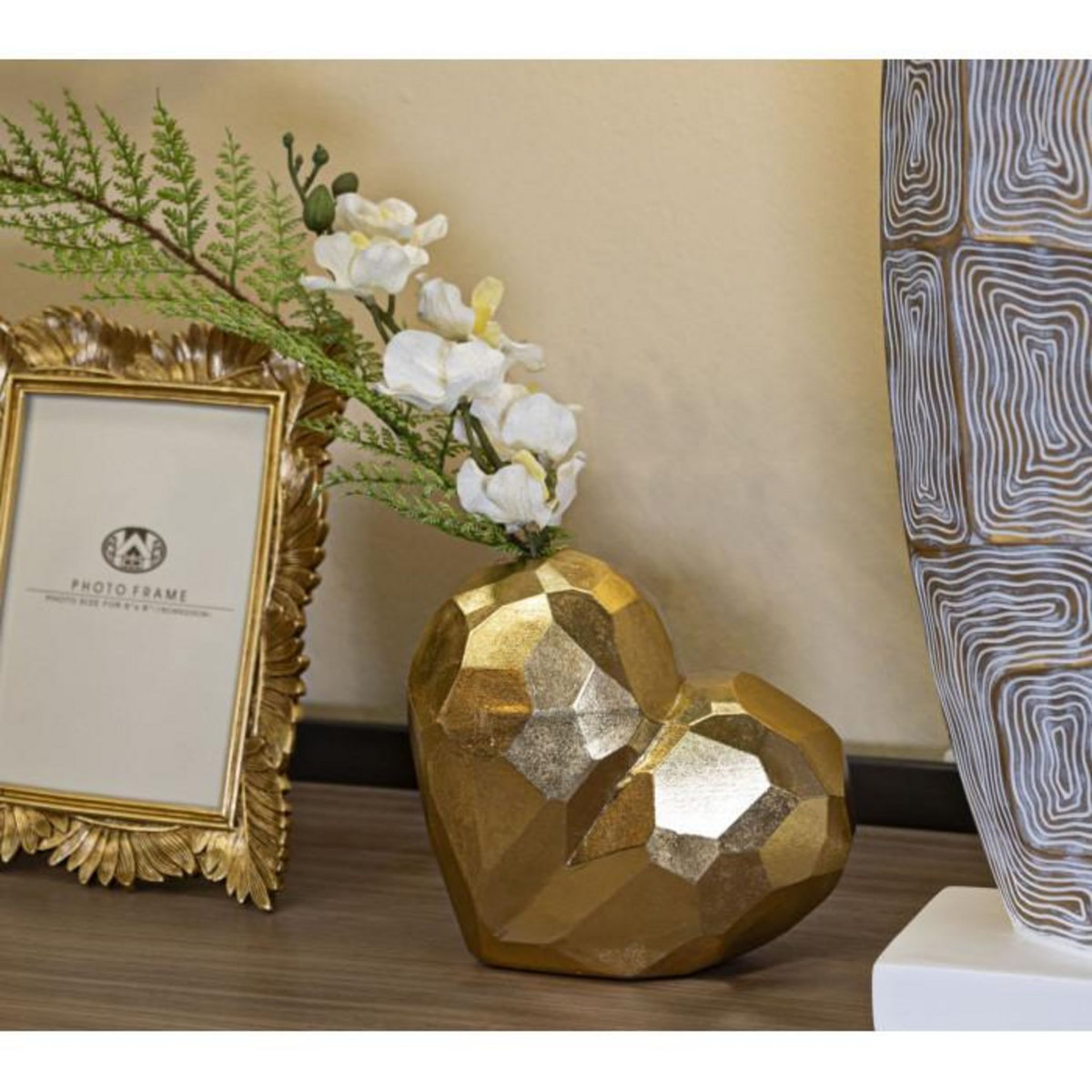 Paris Prix Vase Déco en Résine  Cœur  18cm Or