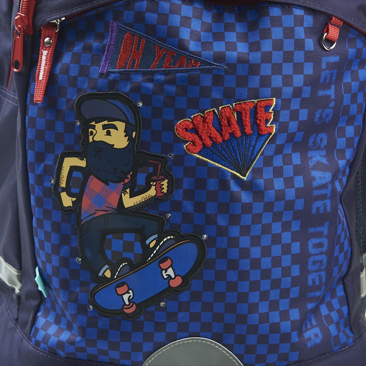 AUCHAN Sac à dos 2 compartiments bleu SKATE avec leds