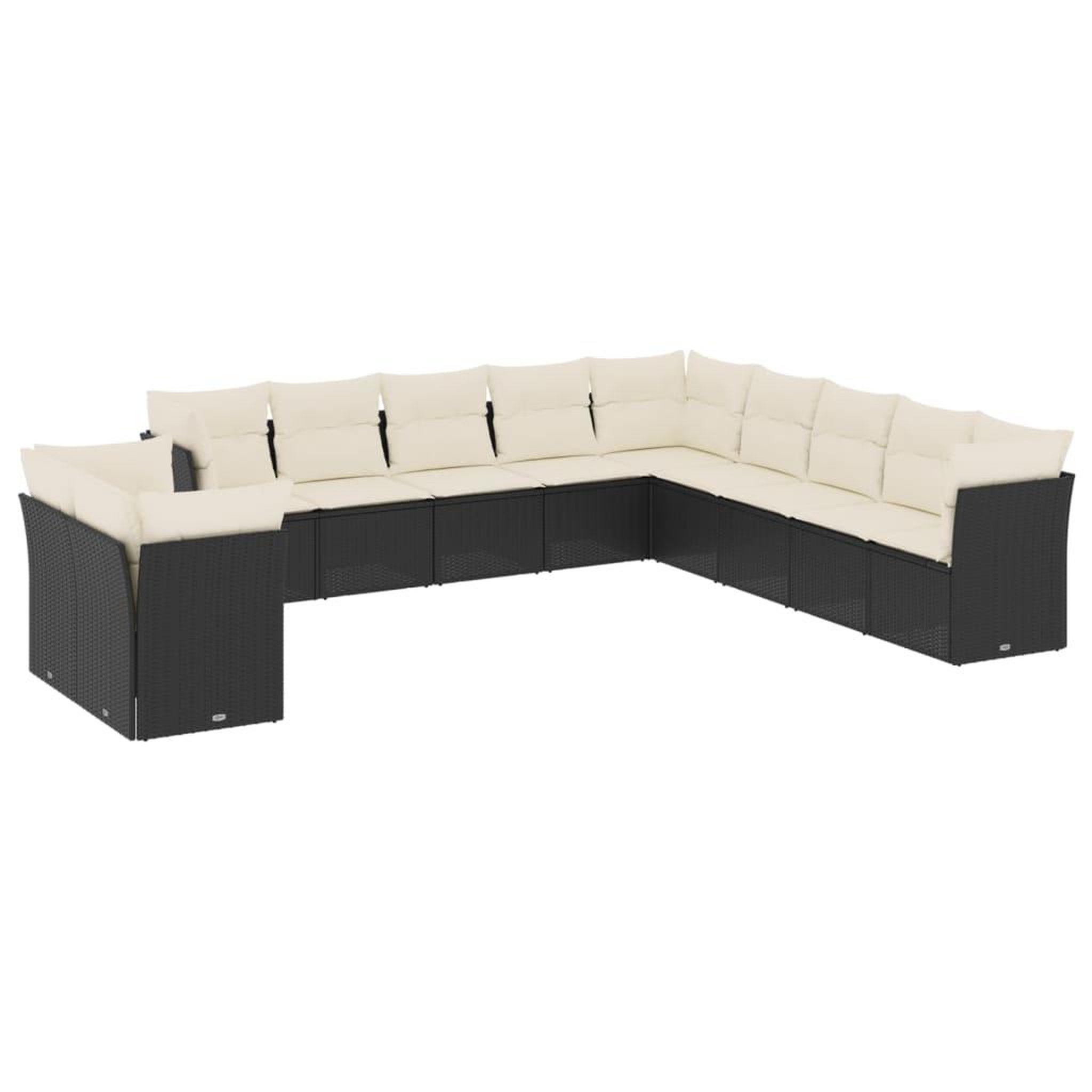 Voir la diapositive 2 : VIDAXL Salon de jardin 11 pcs avec coussins noir resine tressee
