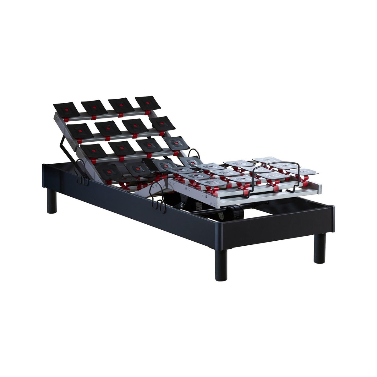 IDLITERIE Ensemble literie électrique relaxation à plots anthracite + Matelas mousse 35HR - 90 x 190 cm