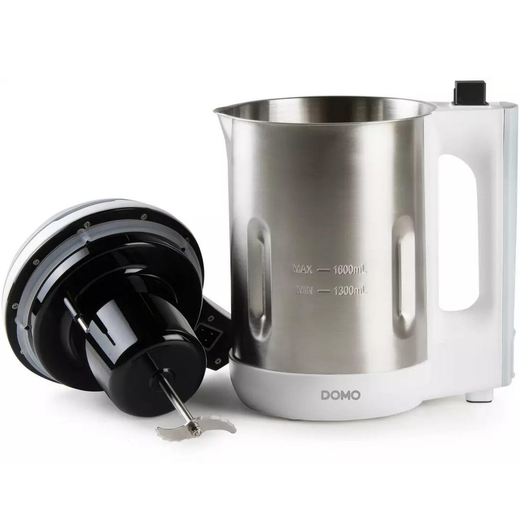 Voir la diapositive 2 : Domo Blender chauffant 1.6l 1000w inox/blanc - do737bl