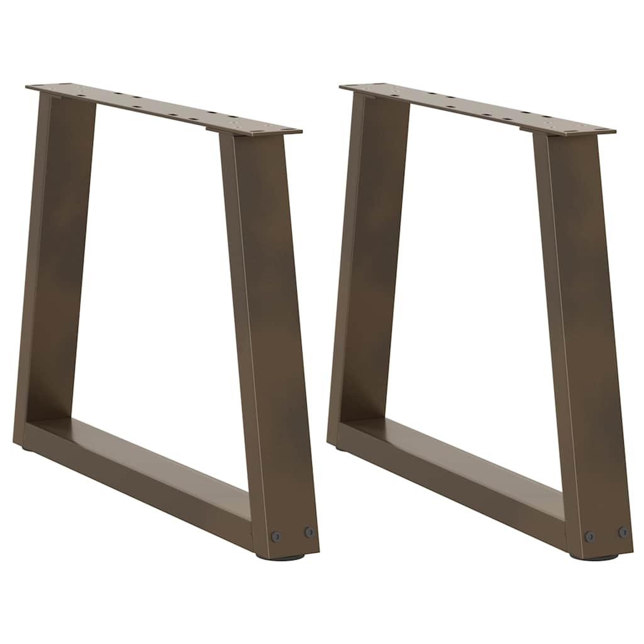 VIDAXL Pieds de table a manger en forme de V 2 pcs acier naturel acier