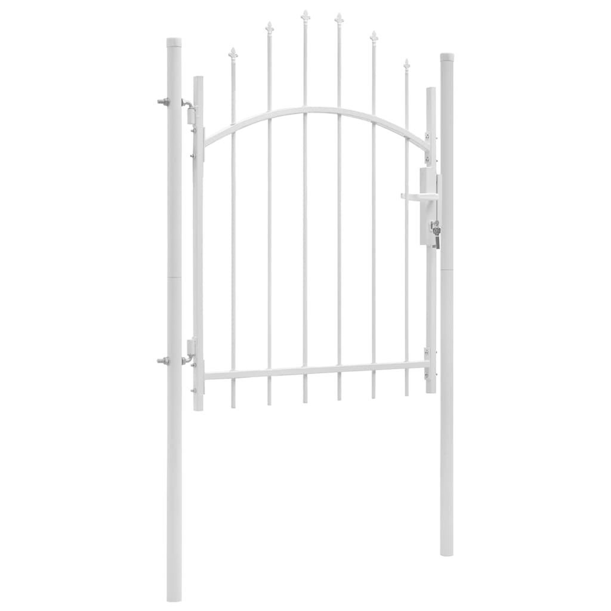 Voir la diapositive 1 : VIDAXL Portail de jardin Acier 1 x 1,75 m Blanc