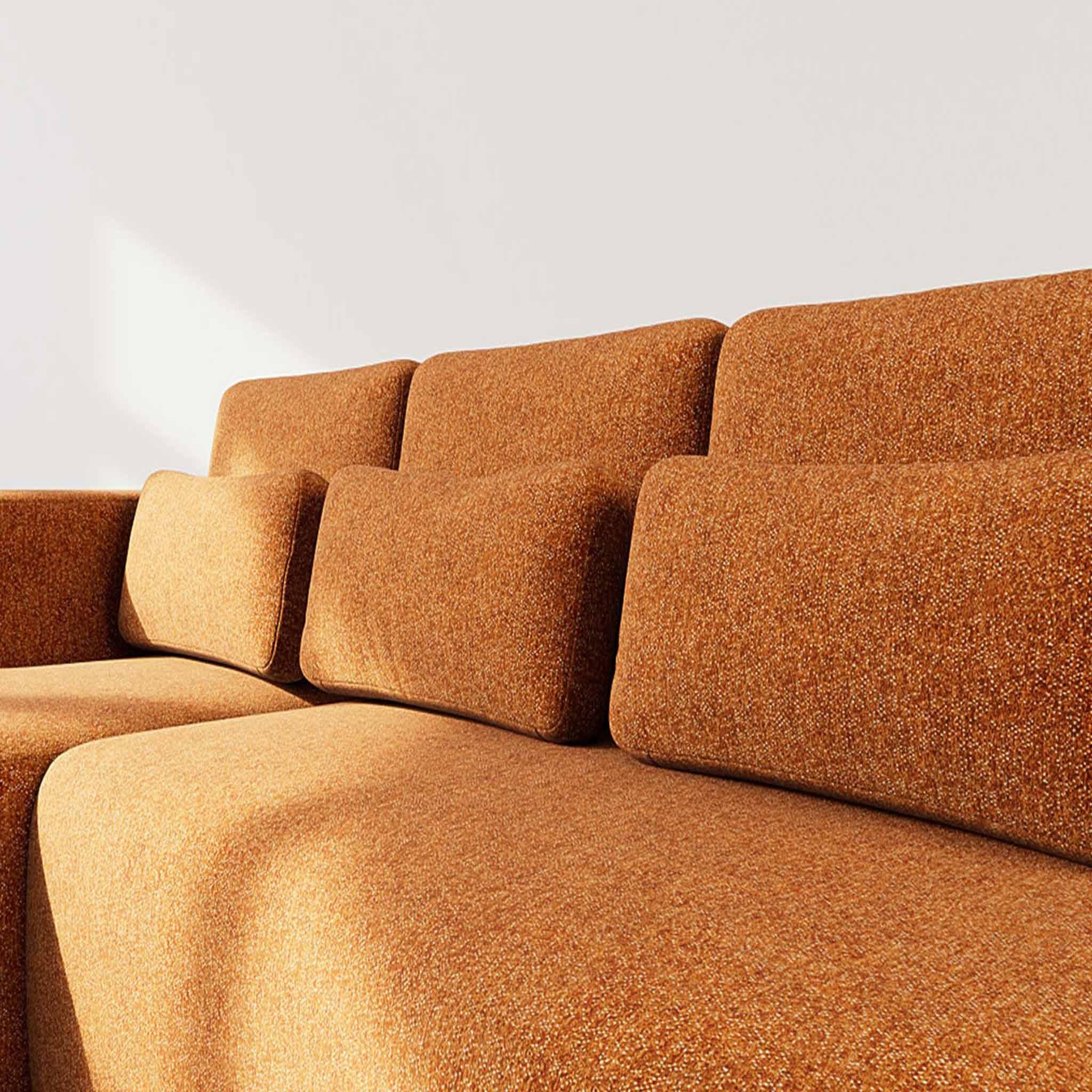 Voir la diapositive 4 : BEST MOBILIER Mahina - canapé d'angle gauche 4 places convertible avec coffre en tissu texturé