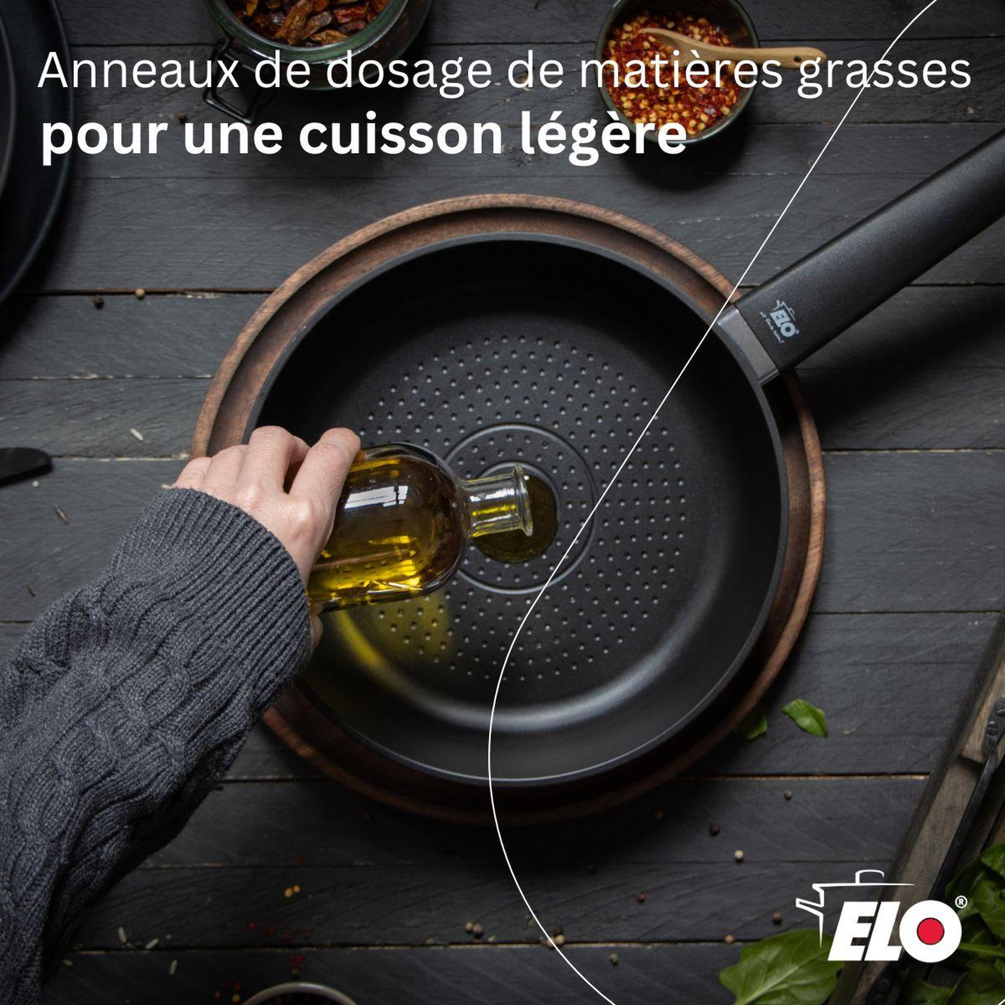 Voir la diapositive 3 : ELO Poêle 24 cm antiadhésive sans pfas elo smart wave