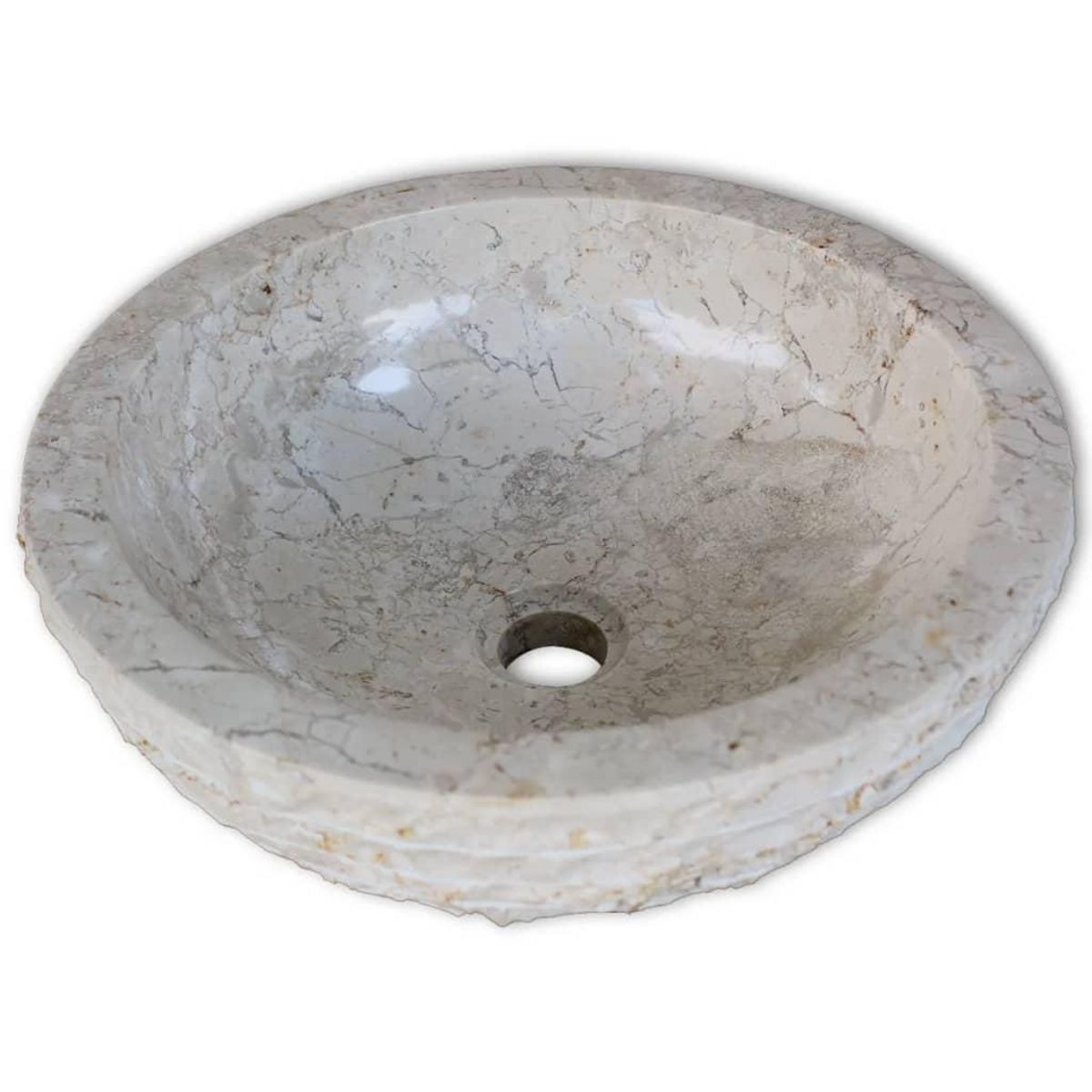 VIDAXL Lavabo Marbre 40 cm Creme