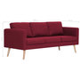 Voir la diapositive 6 : VIDAXL Canape a 3 places Tissu Rouge bordeaux