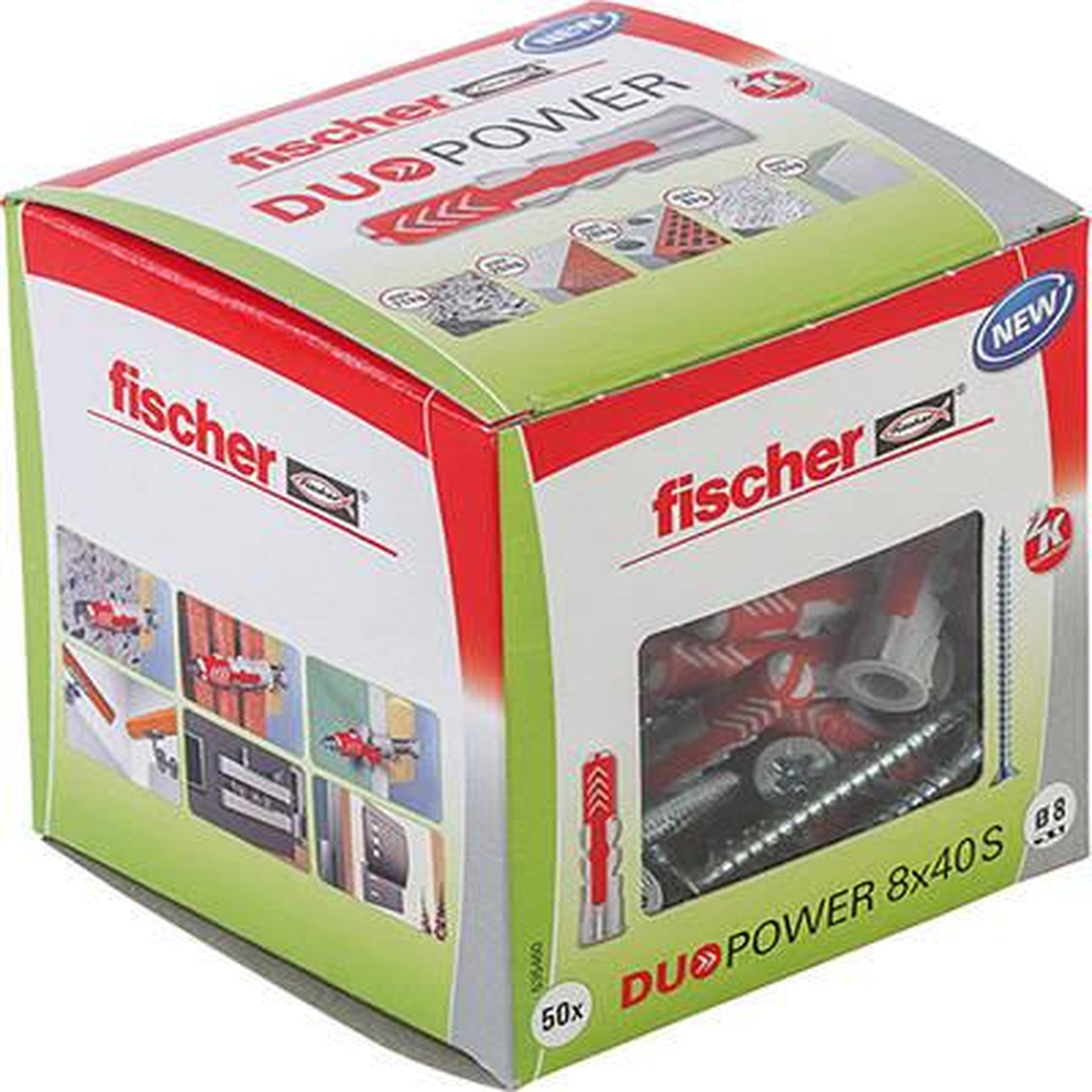 Fischer Boîte de 50 Chevilles DUOPOWER 8x40 S DIY