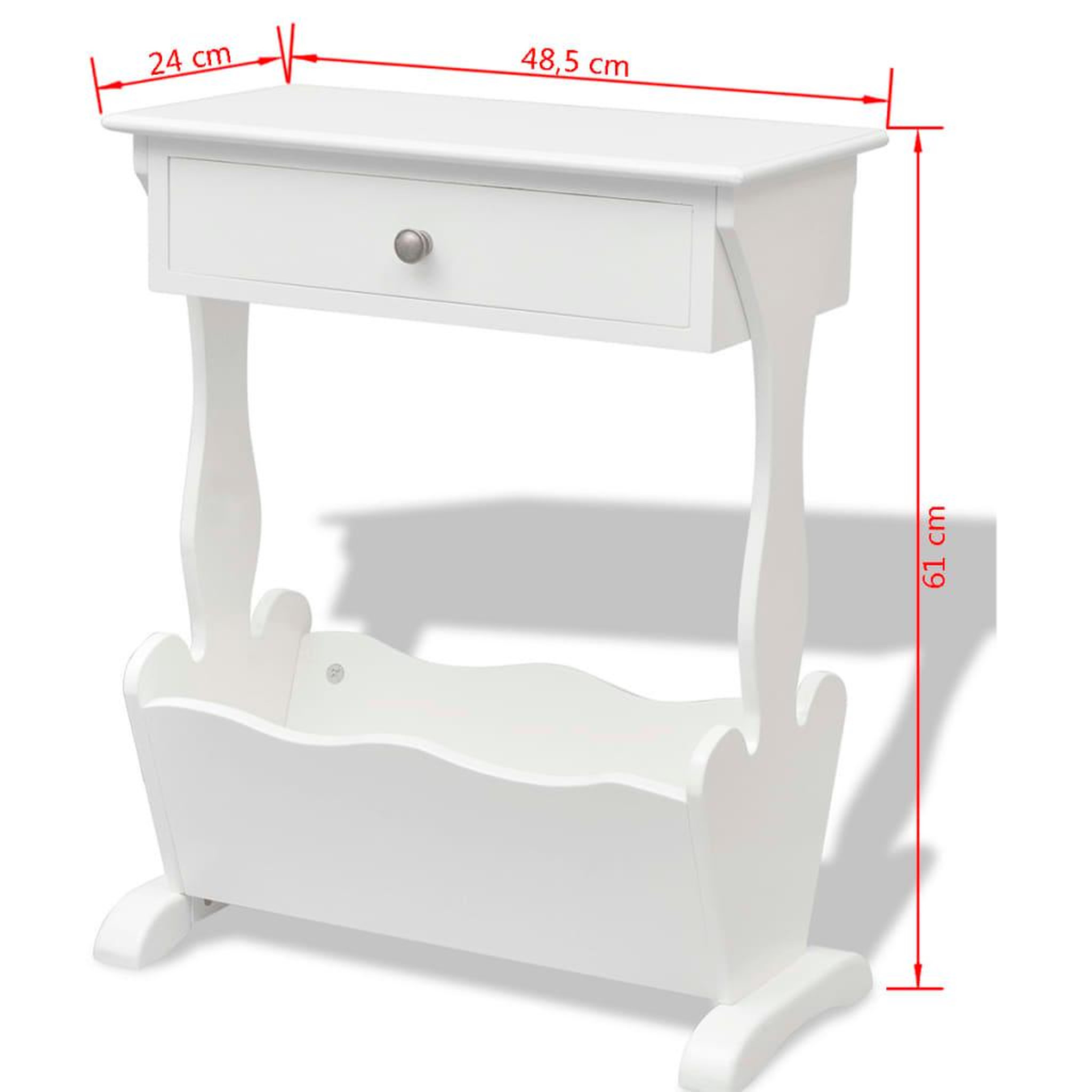 Voir la diapositive 6 : VIDAXL Porte-revues melrose blanc