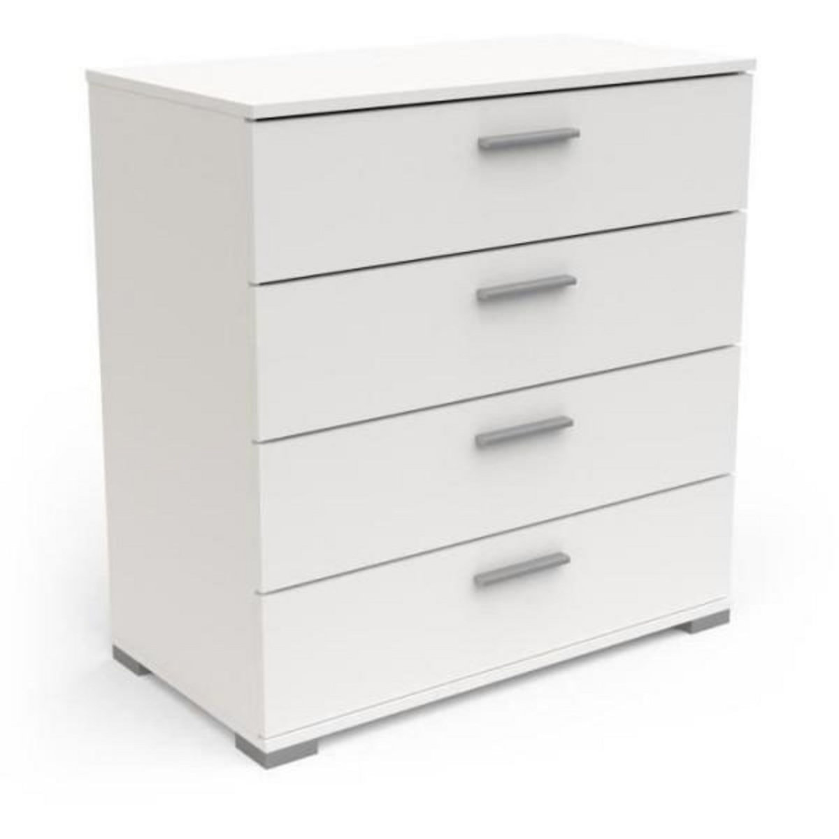 Demeyere Chambre complete adulte LIFE - Lit + Commode + Armoire - Décor blanc - DEMEYERE - Fabriqué en France