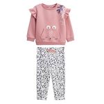 Petit Béguin Ensemble enfant sweat et legging en molleton Céleste. Coloris disponibles : Rose