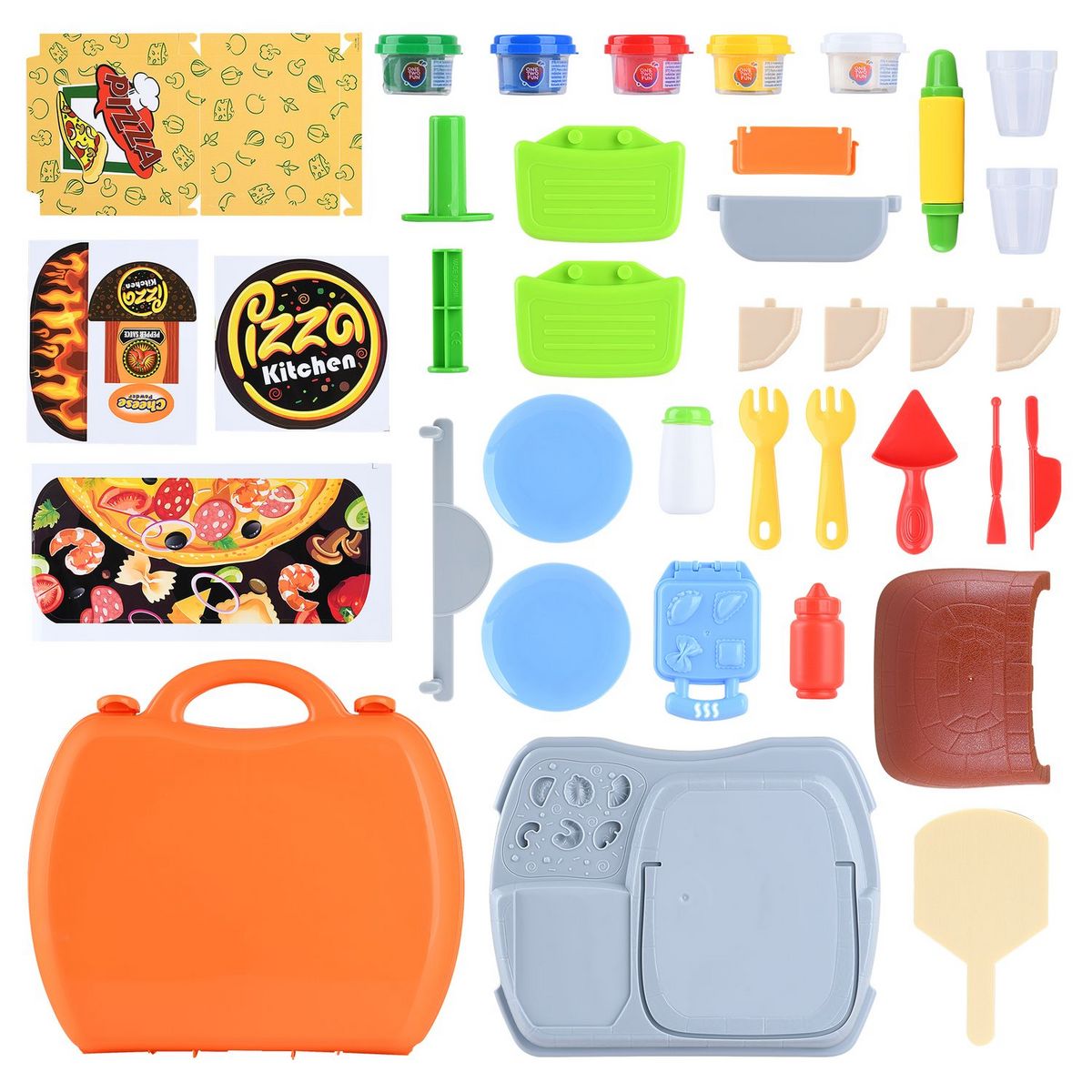 One Two Fun Valise pâte à modeler pizza
