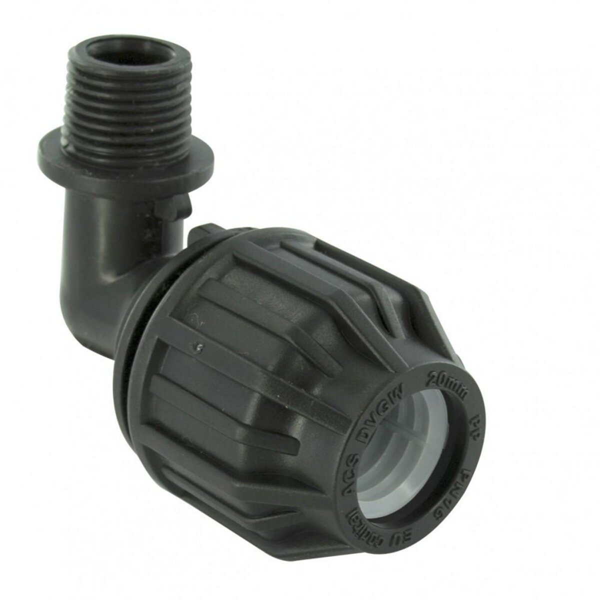 CENTRALE BRICO Raccord coudé 90° à compression plastique M 20 x 27 pour tube en polyéthylène