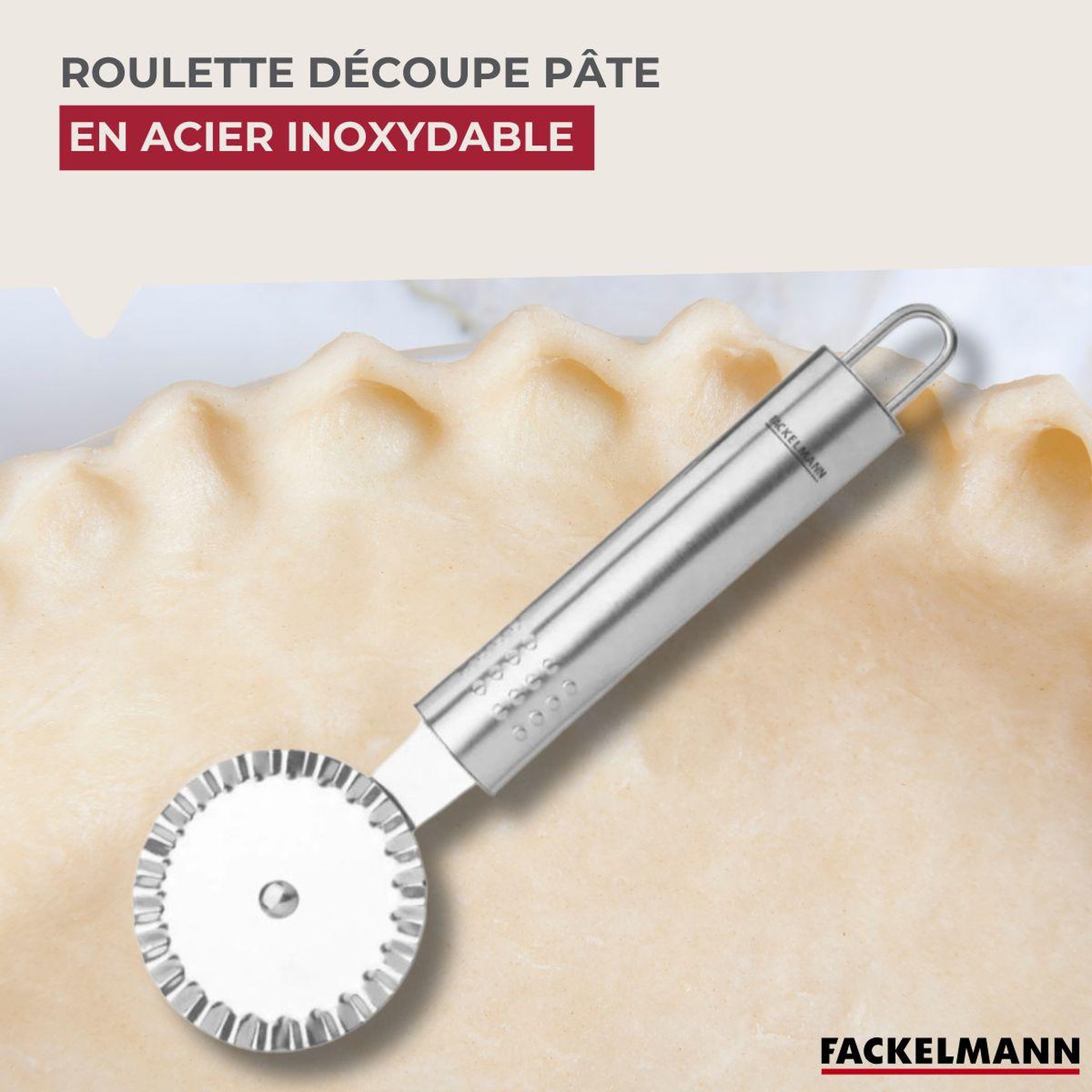 Voir la diapositive 2 : Fackelmann Roulette découpe pâte18 cm  fackelmann ovale limited edition