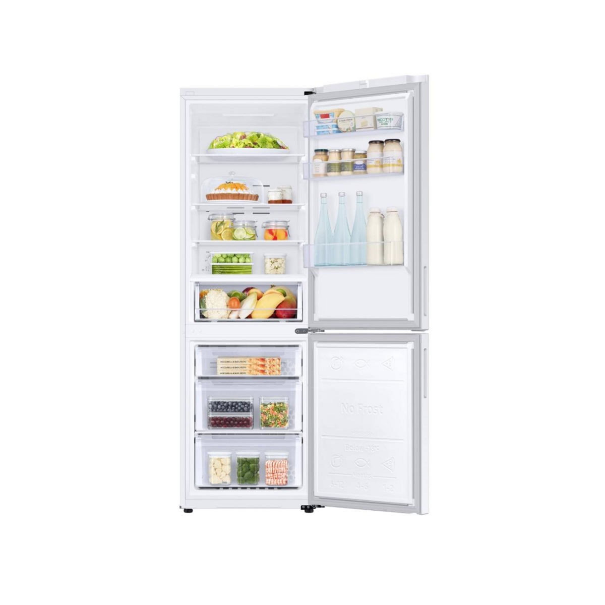 Samsung Réfrigérateur combiné 60cm 344l nofrost blanc - RB33B610FWW