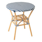 Paris Prix Table à Manger en Rotin  Geo  75cm Bleu & Blanc