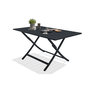 Voir la diapositive 1 : DCB GARDEN Table de jardin pliante 140x80cm aluminium gris anthracite MARIUS