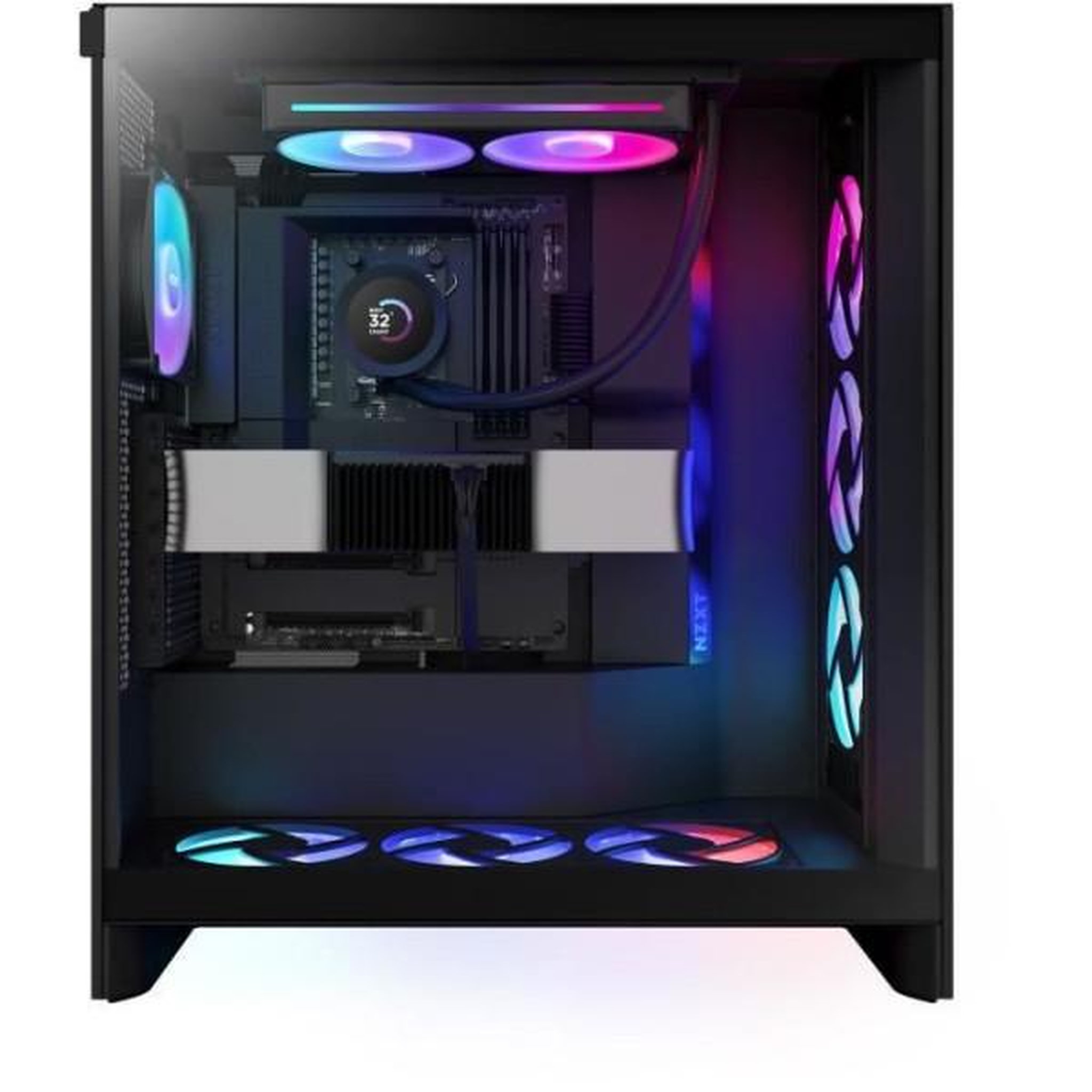 Voir la diapositive 2 : NZXT Watercooling - NZXT - RL-KR240-B2 - Kraken Plus 240 RGB - Écran carré 1.54 personnalisable et ventilateurs RGB - Noir